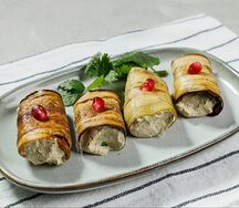 Рулетики из баклажанов с грецким орехом