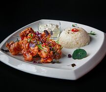 Корейский чикен с ароматным рисом басматти