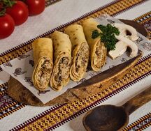Блины с курицей и грибами