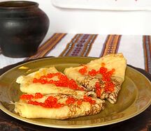 Блины с красной икрой