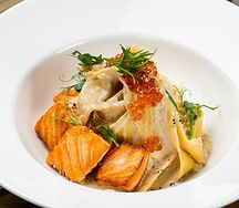 Феттуччине с лососем и сливочным соусом