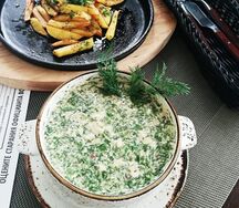 Окрошка с жареной картошкой