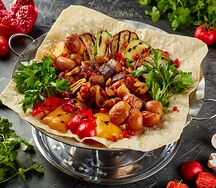 Садж из баранины, приготовленный на углях