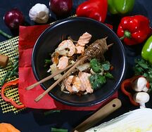 Лапша гречневая с морепродуктами