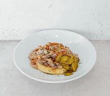 Бефстроганов с картофельным пюре