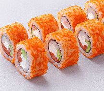 С тигровой креветкой и лососем