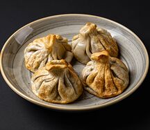 Жареные хинкали с говядиной и свининой