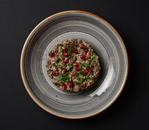 Лобио с баклажаном, болгарским перцем и грецкими орехами