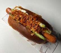 Хот-дог с куриной сосиской