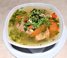 Хашлама с бульоном из говядины