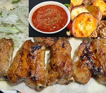 Ребра свиные с картошкой на мангале