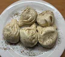 Хинкали с шампиньонами вареные