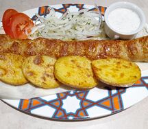Люля из свинины и говядины с картошкой