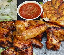 Крылышки курицы с картошкой на мангале