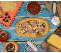 Пиццета с ветчиной и грибами