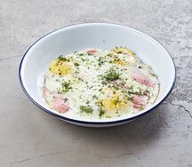 Яичница с ветчиной и сыром