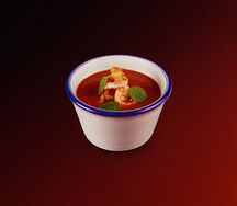 Томатный суп с креветками