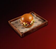 Бургер с куриным филе, беконом и сыром чеддер