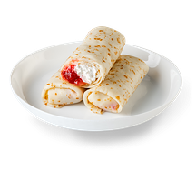 Блинчики с грушей, брусникой и маскарпоне