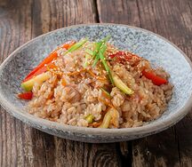 Рис вок с копченым цыпленком