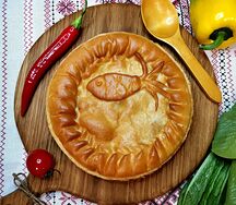 Пирог горбуша и рис