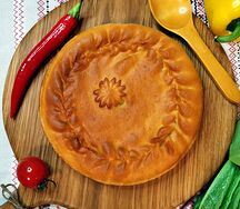 Пирог с мясом и рисом