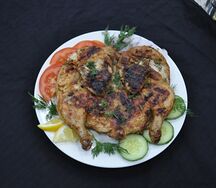 Курица табака на углях