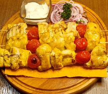На мангале куриное филе