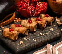 Рулетики из баклажанов с орехами