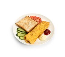 Омлет с поджаренным тостом