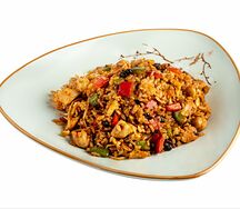 Теппаньяки с курицей и черными бобами