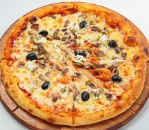 Пицца с курицей и грибами