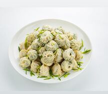 Мини манты с джусаем, говядиной и тыквой