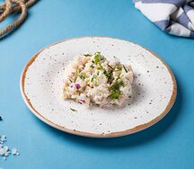 Горбуша с рисом и яйцом