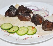 Шашлык из говяжьей печени