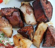 Шашлык из бараньей печени с курдюком