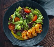 С креветками и соусом маракуйя