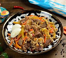 Плов, шакароп и лепёшка