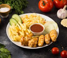 Крылышки гриль с гарниром