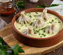 Хинкали в сливочном соусе