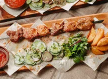 Шашлык из свинины с картофелем