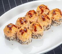 Запеченный ролл с гребешком