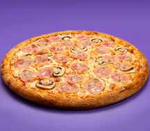 Пицца с ветчиной и грибами