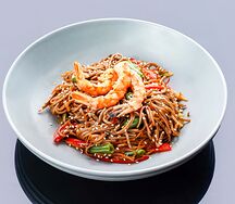 Wok Лапша гречневая с креветками