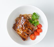 Ребра свиные с гречкой и грибами