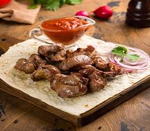 Шашлык из бараньих семечек