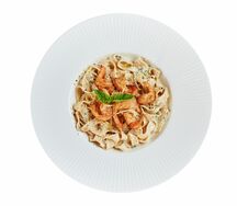 Паста с креветками и трюфелем