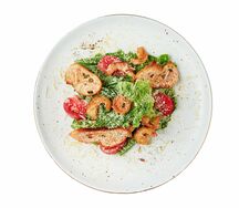 Салат Цезарь с креветками