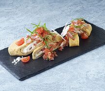 Омлет с курицей и грибами