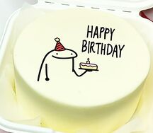 Бенто-торт с мемным человечком: happy birhtday